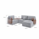 Ver imagem 7 de Sofá Modular 380cm 4 Lugares e Puff Couro Luna