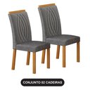 Ver imagem 1 de Cadeira para Mesa de Jantar Doha Kit 2 Peças Cinamomo Linho Chumbo - Leifer