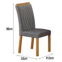 Ver imagem 3 de Cadeira para Mesa de Jantar Doha Kit 2 Peças Cinamomo Linho Chumbo - Leifer