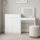 Ver imagem 4 de Penteadeira Escrivaninha com Espelho 2 Portas 1 Gaveta Treviso A04 Branco - Lyam Decor