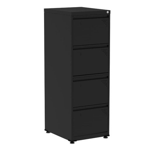 Armário de Arquivo de Aço Pandin 4 Gavetas Gavetas Preto
