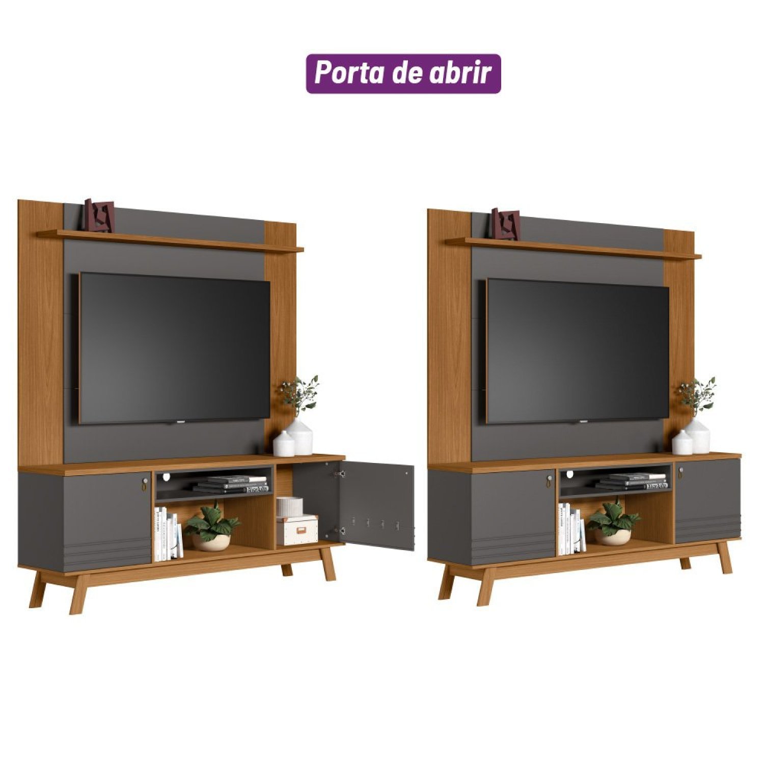 Rack com Painel para TV até 55 Polegadas 2 Portas Colorado Tulum Linea Brasil - 4