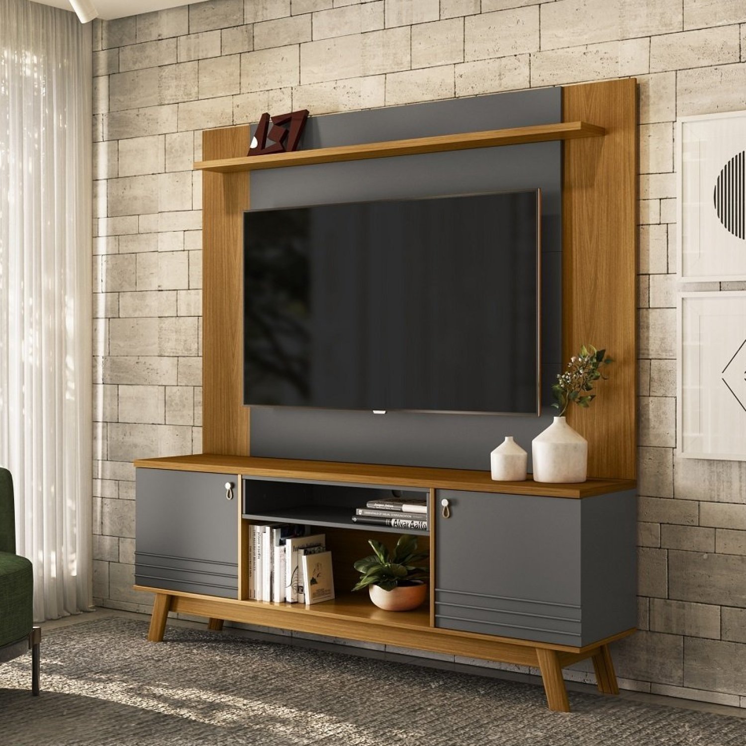 Rack com Painel para TV até 55 Polegadas 2 Portas Colorado Tulum Linea Brasil - 1