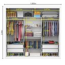 Ver imagem 4 de Guarda-Roupa Casal com Espelhos 3 Portas de Correr e 4 Gavetas 186cm Multimóveis CR35572 Branco