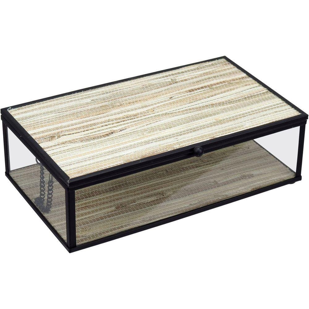 Porta Joias Decorativo Enfeite Organizador Home&co Vidro 6x12x21cm Bege - 1