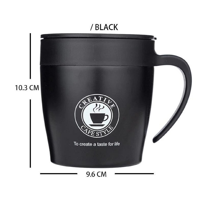 Caneca Térmica Inoxidável C/ Tampa Chá Café Acompanha Colher - Branco - 6