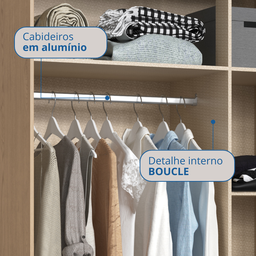 Guarda Roupa Casal Modulado Ponte 3 Peças 8 Portas 3 Gavetas Wood  - 4