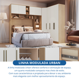 Guarda Roupa Casal Modulado Ponte 3 Peças 8 Portas 3 Gavetas Wood  - 11