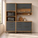 Ver imagem 1 de Cozinha Compacta Modulada em MDF 3 Peças 6 Portas Vicenza Espresso Móveis Cinza/Amêndoa/Chumbo
