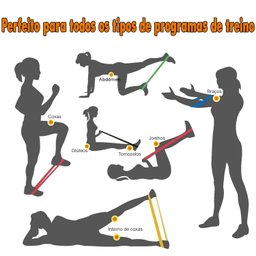 Kit Mini Band 5 Faixas Elásticas Exercício Funcional Pilates Ginástica - 6