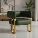 Ver imagem 3 de Kit 02 Poltrona Cadeira Decorativa Sala Clinica Versátil Loy:courino Sintético Verde