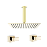 Kit Ducha 30x30 Slim De teto+acabamento registro Dourado - 1
