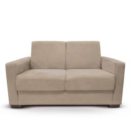 Sofá Estofado 2 Lugares Sala Estar Recepção Natália Suede Bege - 2