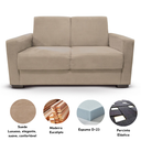 Ver imagem 4 de Sofá Estofado 2 Lugares Sala Estar Recepção Natália Suede Bege