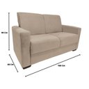 Ver imagem 3 de Sofá Estofado 2 Lugares Sala Estar Recepção Natália Suede Bege