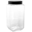 Ver imagem 5 de Kit 2 Potes de Vidro 1,7l Gastro Lyor Tampa Metal Preta Porta Mantimentos Alimentos Retangular