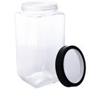 Ver imagem 7 de Kit 2 Potes de Vidro 1,7l Gastro Lyor Tampa Metal Preta Porta Mantimentos Alimentos Retangular