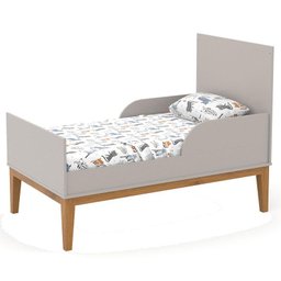Quarto de Bebê Unique 4 Portas com Cômoda Sapateira e Painel Ripado Cinza Eco Wood - Matic - 3