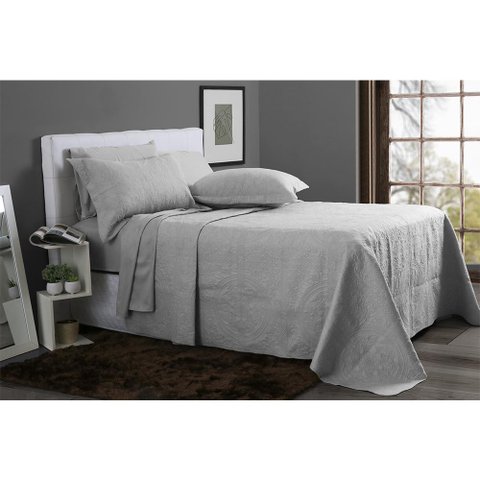 Kit Colcha Cobre Leito New Everyday Casal 220x240cm Boston Prata Sonhare Sultan
