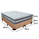 Ver imagem 3 de Cama Box Casal Bipartido Sintético + Colchão Anjos Black Graphite Molas Ensacadas 138x188x64cm Cor