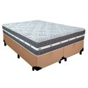 Ver imagem 1 de Cama Box Casal Bipartido Sintético + Colchão Anjos Black Graphite Molas Ensacadas 138x188x64cm Cor