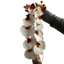 Ver imagem 4 de Orquídea Artificial 3D Toque Real 110cm Branca Luxo Silicone para Decoração Fina