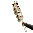 Ver imagem 3 de Orquídea Artificial 3D Toque Real 110cm Branca Luxo Silicone para Decoração Fina