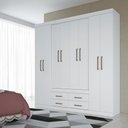 Ver imagem 2 de Guarda Roupa Casal 8 Portas 4 Gavetas Nápoles Branco - Santos Andirá