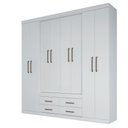 Ver imagem 1 de Guarda Roupa Casal 8 Portas 4 Gavetas Nápoles Branco - Santos Andirá