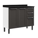 Ver imagem 3 de Balcão Cozinha em Aço 3 Portas e 2 Gavetas 105cm com Tampo Florença Itatiaia