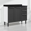 Ver imagem 2 de Balcão Cozinha em Aço 3 Portas e 2 Gavetas 105cm com Tampo Florença Itatiaia