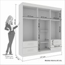 Ver imagem 4 de Guarda Roupa Casal com Espelho 6 Portas 4 Gavetas Veneto Sallêto Móveis