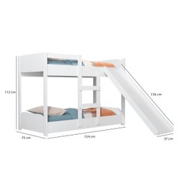 Beliche Flora Infantil com Escorregador e 2 Colchões Infantil Probel 1,50 Cor Branco - 3