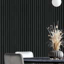 Ver imagem 1 de Papel De Parede Ripado De Madeira Preto Lavável Quarto Sala 3m