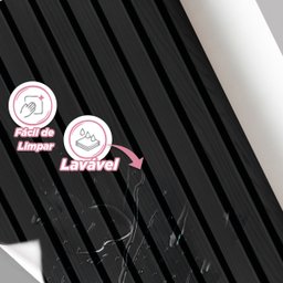 Papel De Parede Ripado De Madeira Preto Lavável Quarto Sala 3m - 2