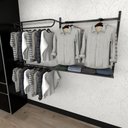 Ver imagem 2 de Kit Cremalheiras e Araras para Loja com 8 Peças Regulável 200x100cm Cor Preto Modelo Clst1Ljp194