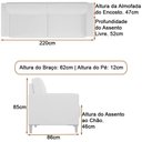 Ver imagem 6 de Conjunto de Sofá Chili 3 Lugares Fixo 220cm Off White Sallar Home