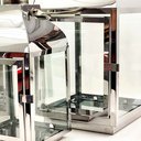 Ver imagem 5 de Lanterna Decorativa Marroquina Inox Prata 57/40/30cm