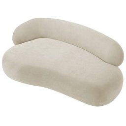 Recamier Sofá Curvo Luxo Recepção Lado Direito Canadá 150cm Bouclé Bege - Incasa Decor - 4