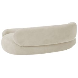 Recamier Sofá Curvo Luxo Recepção Lado Direito Canadá 150cm Bouclé Bege - Incasa Decor - 6