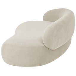 Recamier Sofá Curvo Luxo Recepção Lado Direito Canadá 150cm Bouclé Bege - Incasa Decor - 5