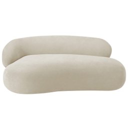 Recamier Sofá Curvo Luxo Recepção Lado Direito Canadá 150cm Bouclé Bege - Incasa Decor - 2