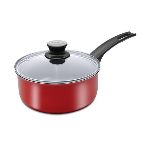 Panela Antiaderente 20cm c/ Tampa de Vidro Vermelho Magnific Panelux