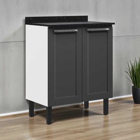 Balcão Cozinha em Aço 2 Portas 70cm com Tampo Florença Itatiaia 