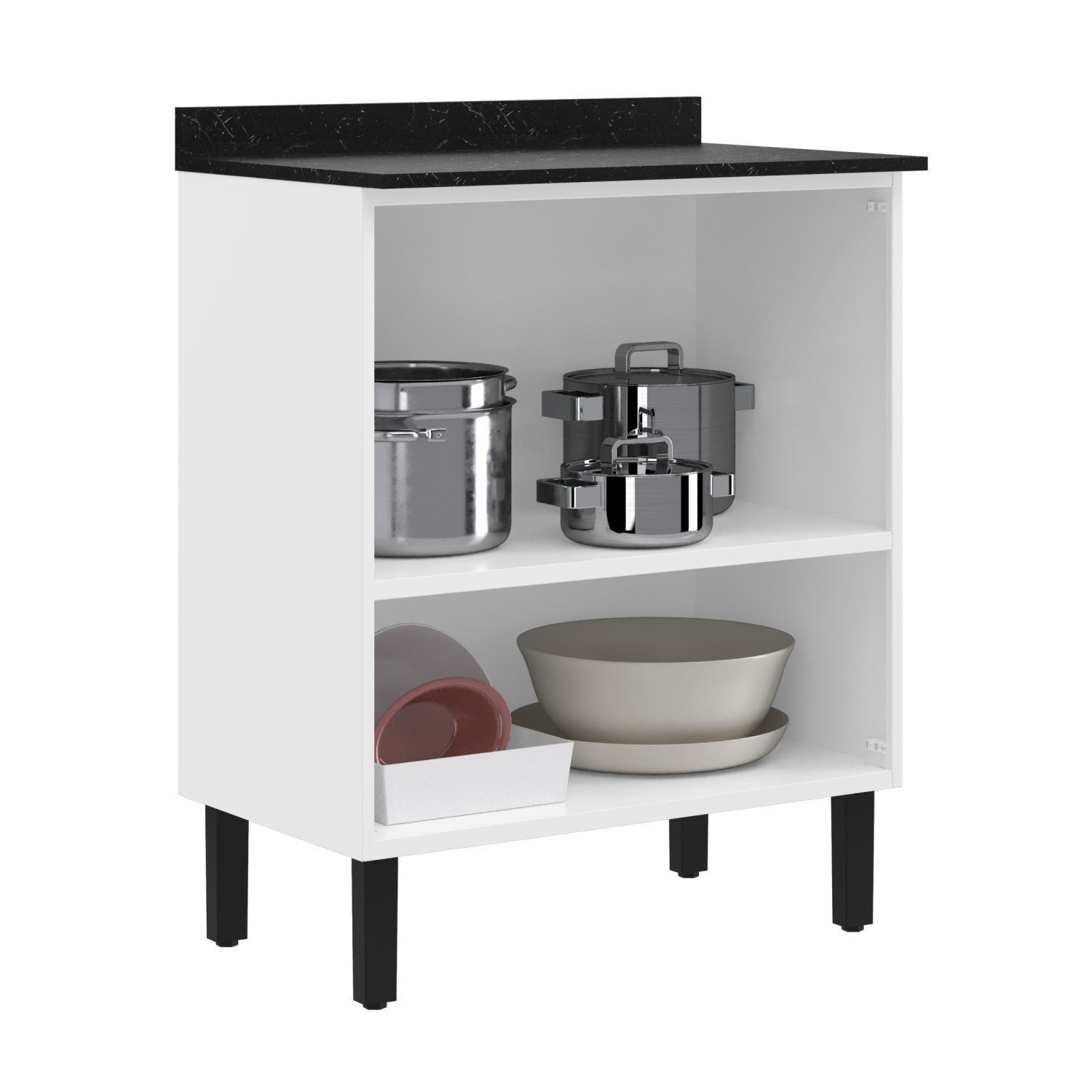 Balcão em Aço para Cozinha 70cm 2 Portas com Tampo Florença Itatiaia - 3