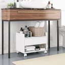Ver imagem 6 de Kit 02 Gabinetes Armário Banheiro Multiuso Ivy 60cm 100% Mdf Bp com 01 Gaveta Branco - Desk Design