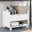 Ver imagem 4 de Kit 02 Gabinetes Armário Banheiro Multiuso Ivy 60cm 100% Mdf Bp com 01 Gaveta Branco - Desk Design