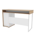 Ver imagem 4 de Escrivaninha Mesa Escritório Chicago 1 Gaveta 1 Porta 120cm Industrial Branco