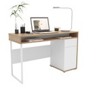Ver imagem 2 de Escrivaninha Mesa Escritório Chicago 1 Gaveta 1 Porta 120cm Industrial Branco