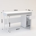 Ver imagem 3 de Escrivaninha Mesa Escritório Chicago 1 Gaveta 1 Porta 120cm Industrial Branco